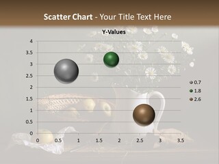 A Vase Of Daisies And Apples On A Table PowerPoint Template