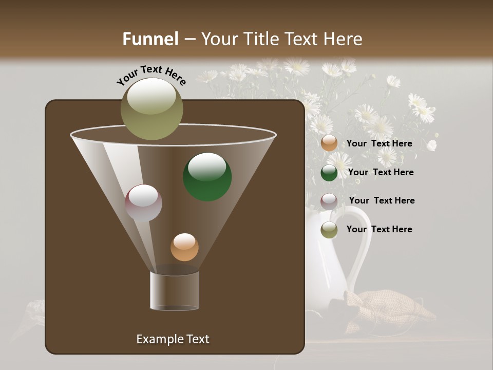 A Vase Of Daisies And Apples On A Table PowerPoint Template