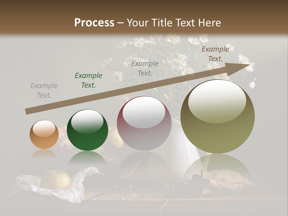 A Vase Of Daisies And Apples On A Table PowerPoint Template