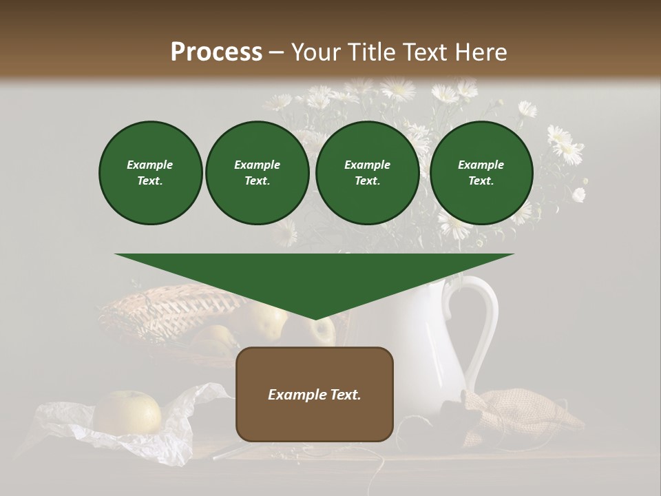A Vase Of Daisies And Apples On A Table PowerPoint Template