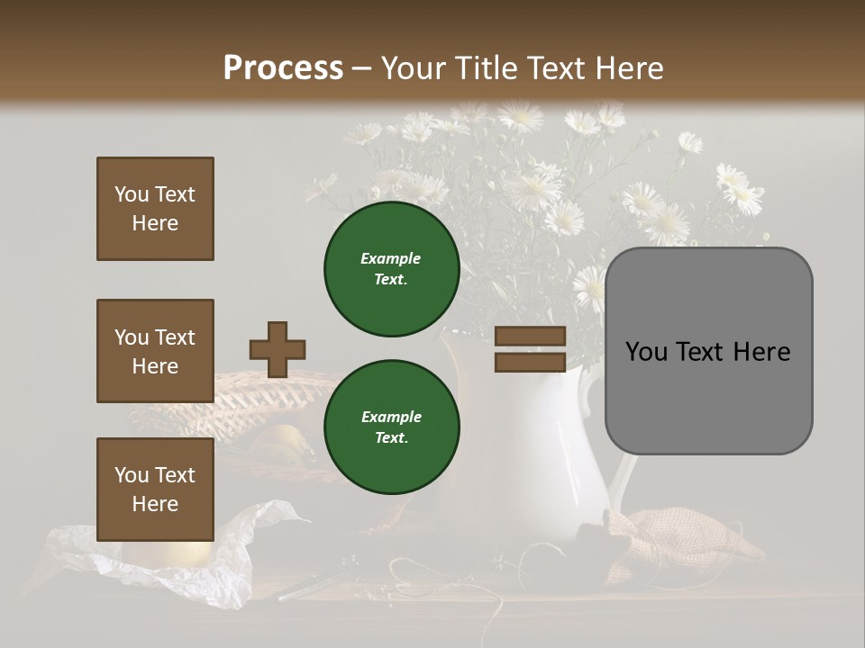 A Vase Of Daisies And Apples On A Table PowerPoint Template