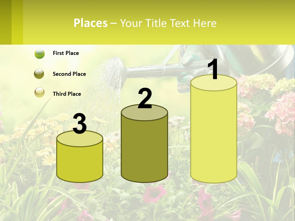 A Person Watering Flowers With A Watering Can PowerPoint Template