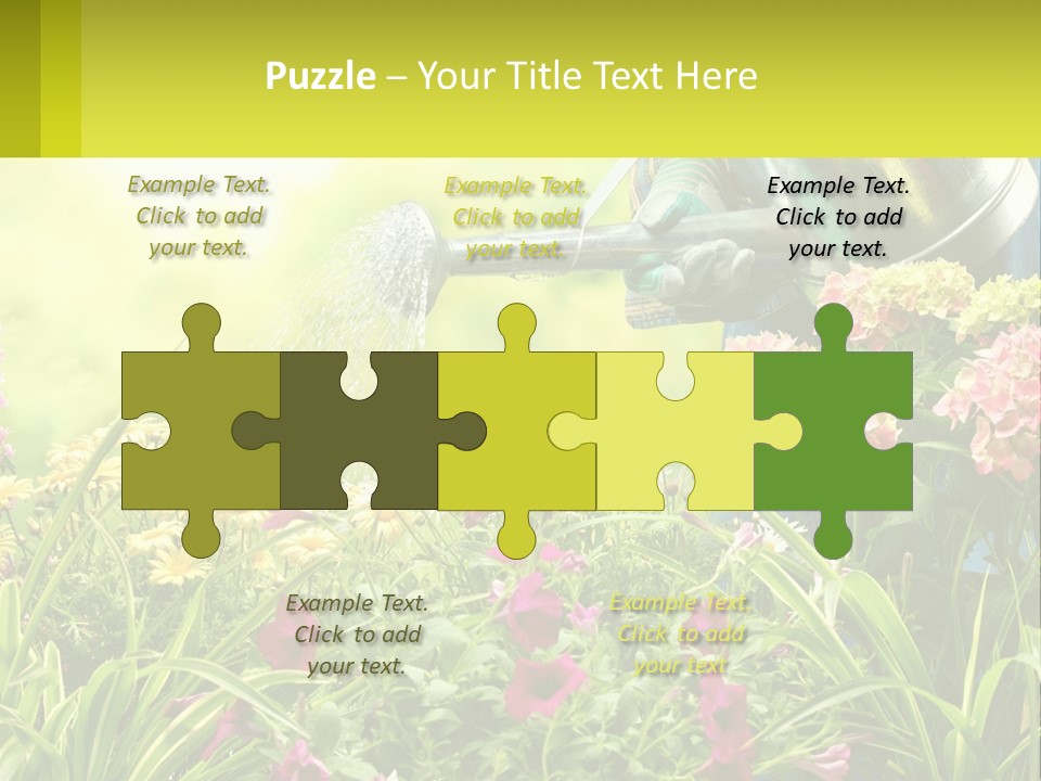 A Person Watering Flowers With A Watering Can PowerPoint Template