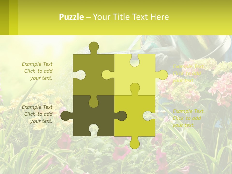 A Person Watering Flowers With A Watering Can PowerPoint Template