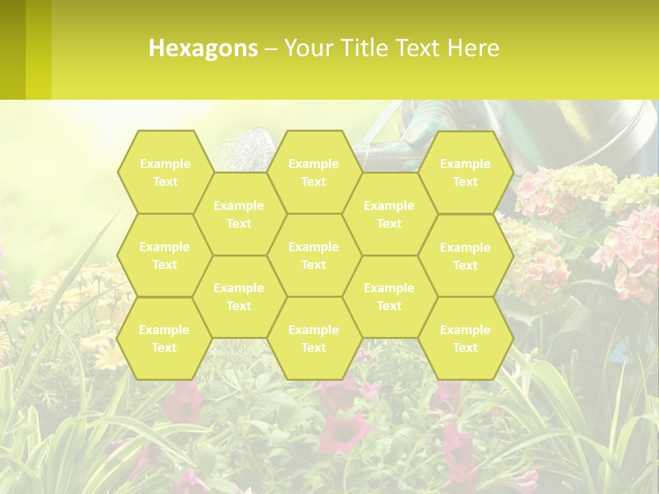 A Person Watering Flowers With A Watering Can PowerPoint Template
