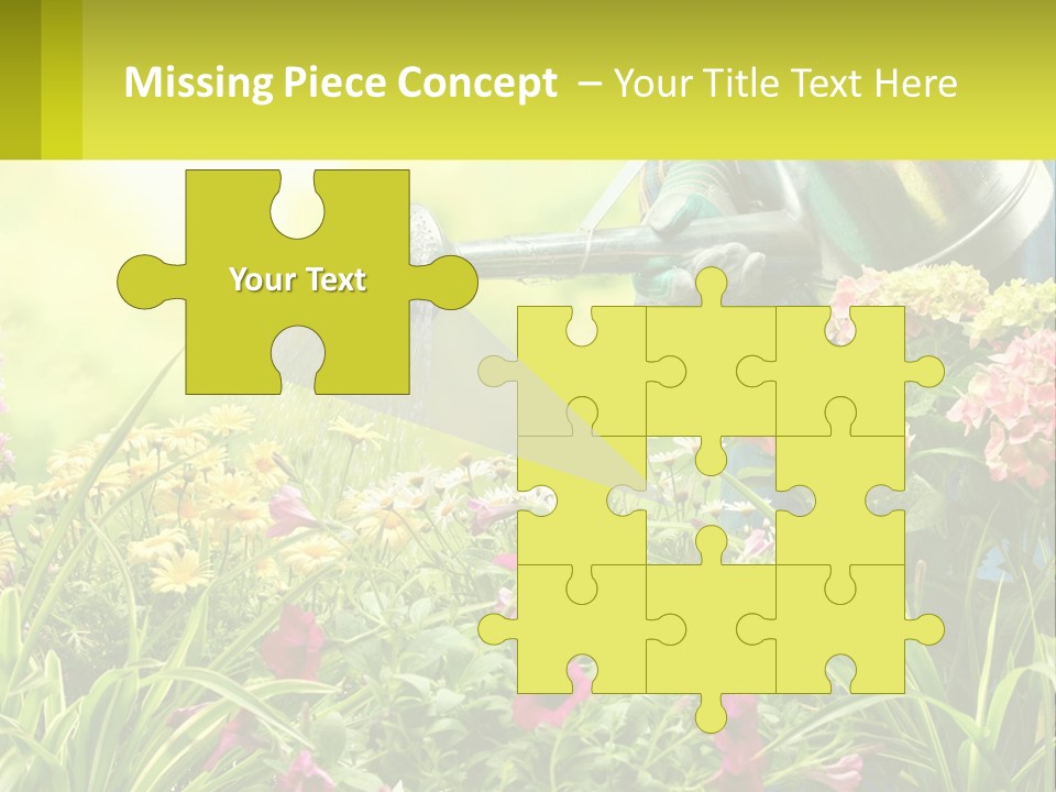 A Person Watering Flowers With A Watering Can PowerPoint Template