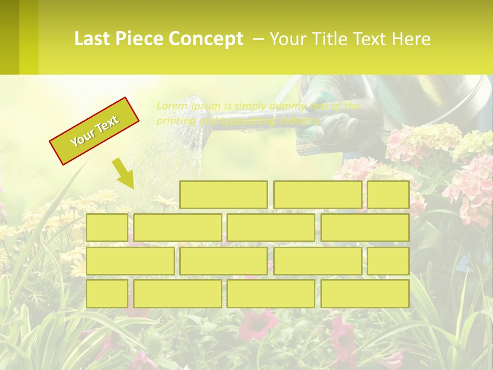 A Person Watering Flowers With A Watering Can PowerPoint Template