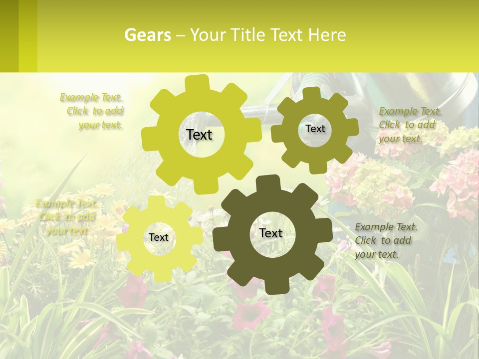 A Person Watering Flowers With A Watering Can PowerPoint Template