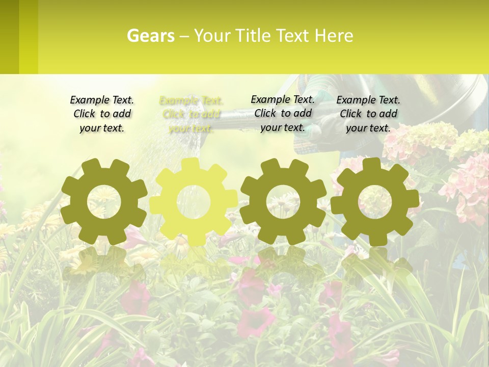 A Person Watering Flowers With A Watering Can PowerPoint Template