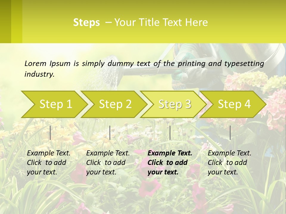 A Person Watering Flowers With A Watering Can PowerPoint Template