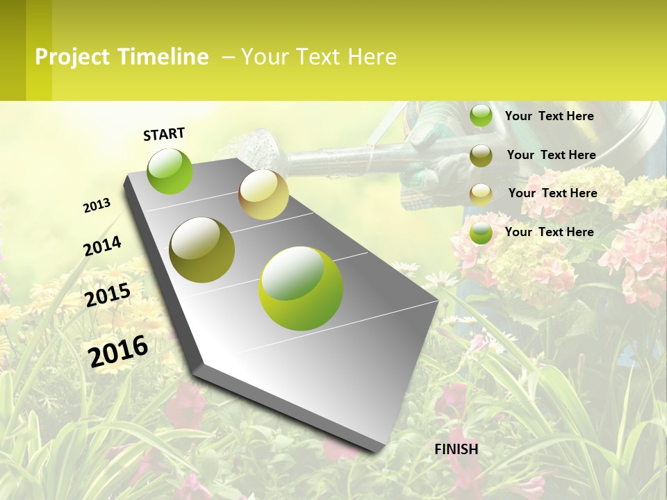 A Person Watering Flowers With A Watering Can PowerPoint Template