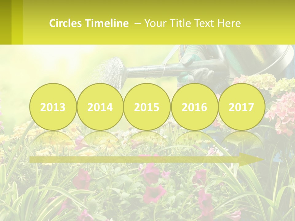 A Person Watering Flowers With A Watering Can PowerPoint Template