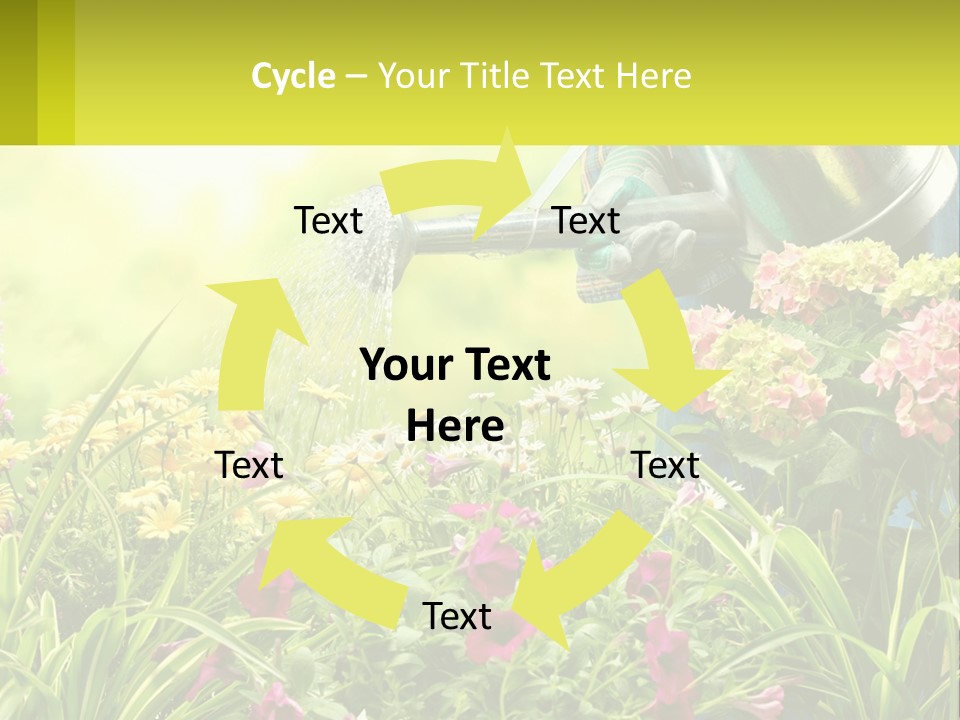 A Person Watering Flowers With A Watering Can PowerPoint Template