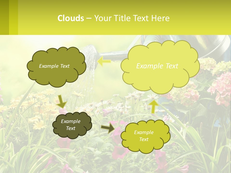 A Person Watering Flowers With A Watering Can PowerPoint Template