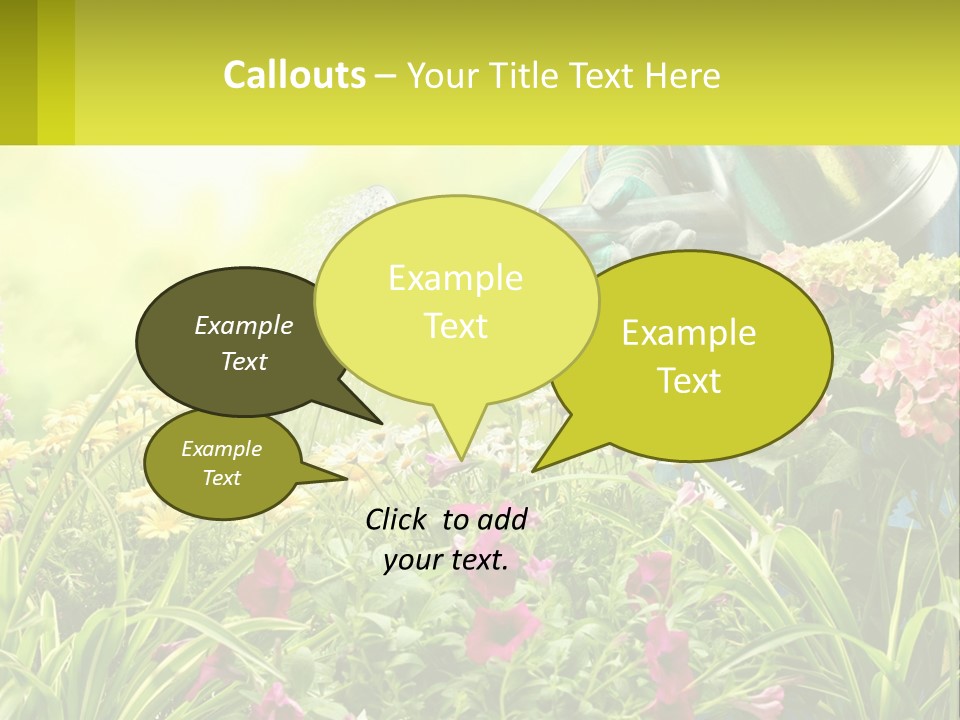 A Person Watering Flowers With A Watering Can PowerPoint Template