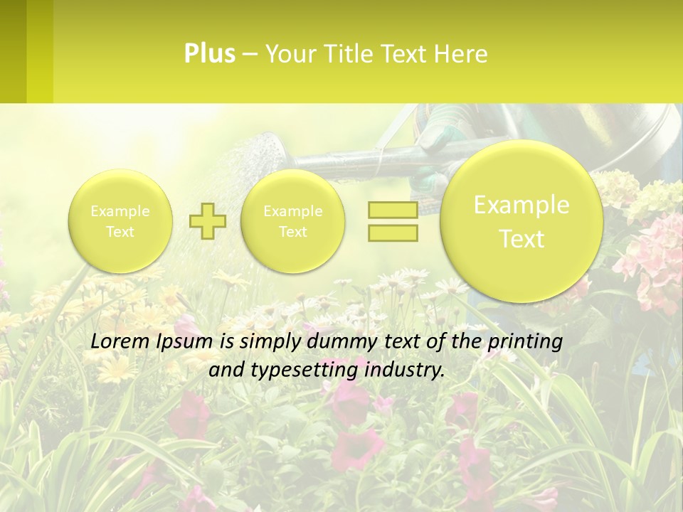 A Person Watering Flowers With A Watering Can PowerPoint Template