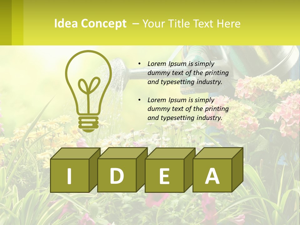 A Person Watering Flowers With A Watering Can PowerPoint Template