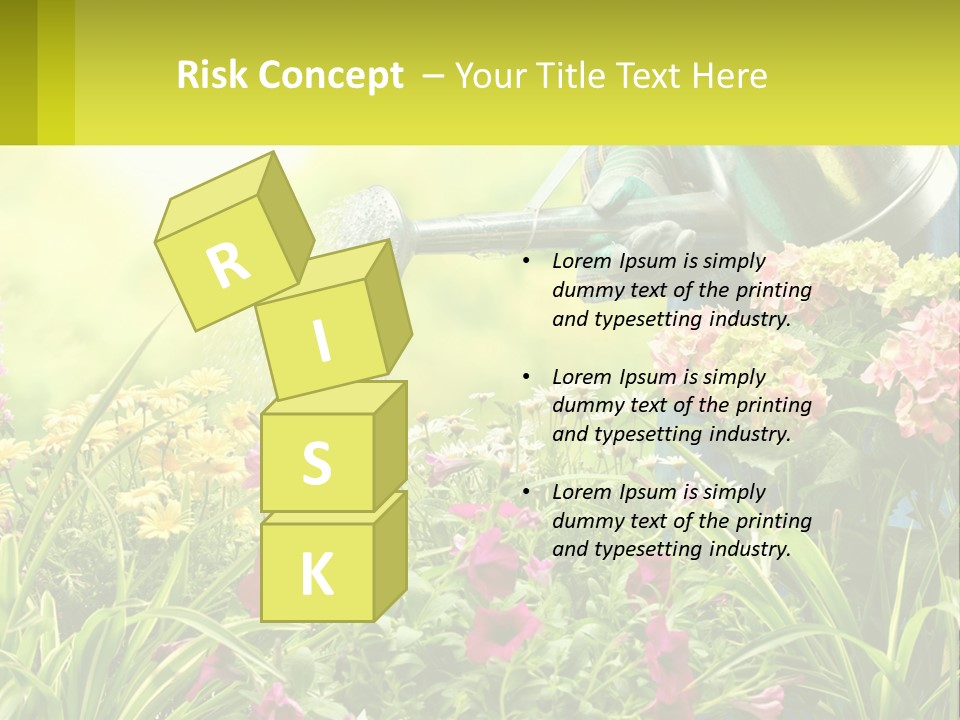A Person Watering Flowers With A Watering Can PowerPoint Template