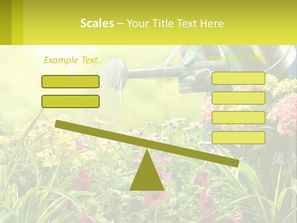 A Person Watering Flowers With A Watering Can PowerPoint Template