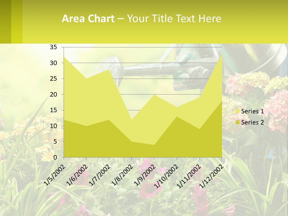 A Person Watering Flowers With A Watering Can PowerPoint Template