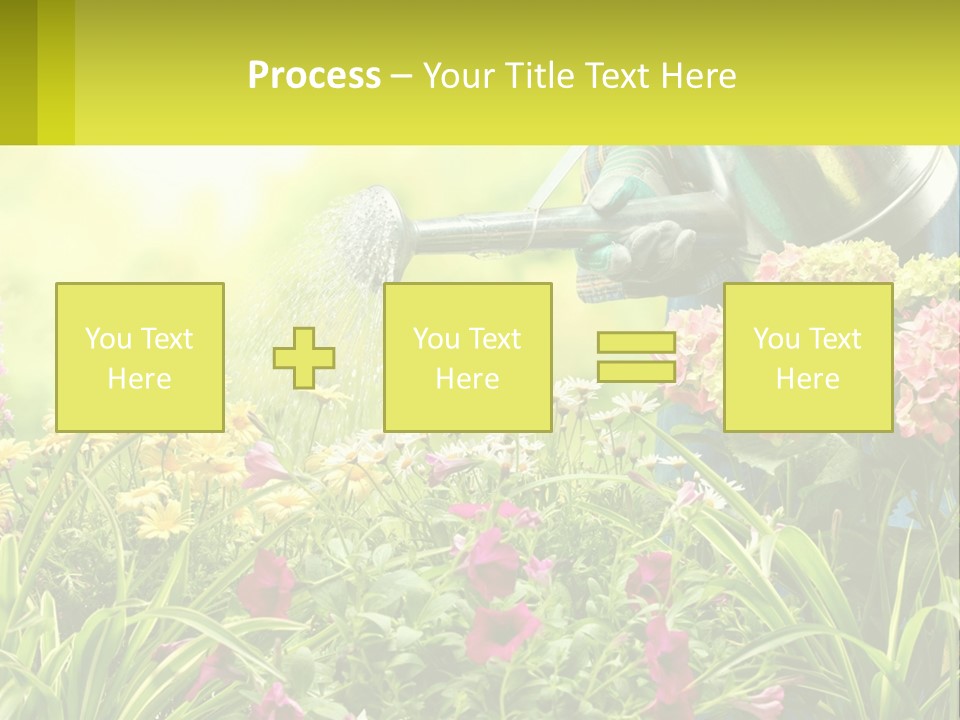 A Person Watering Flowers With A Watering Can PowerPoint Template
