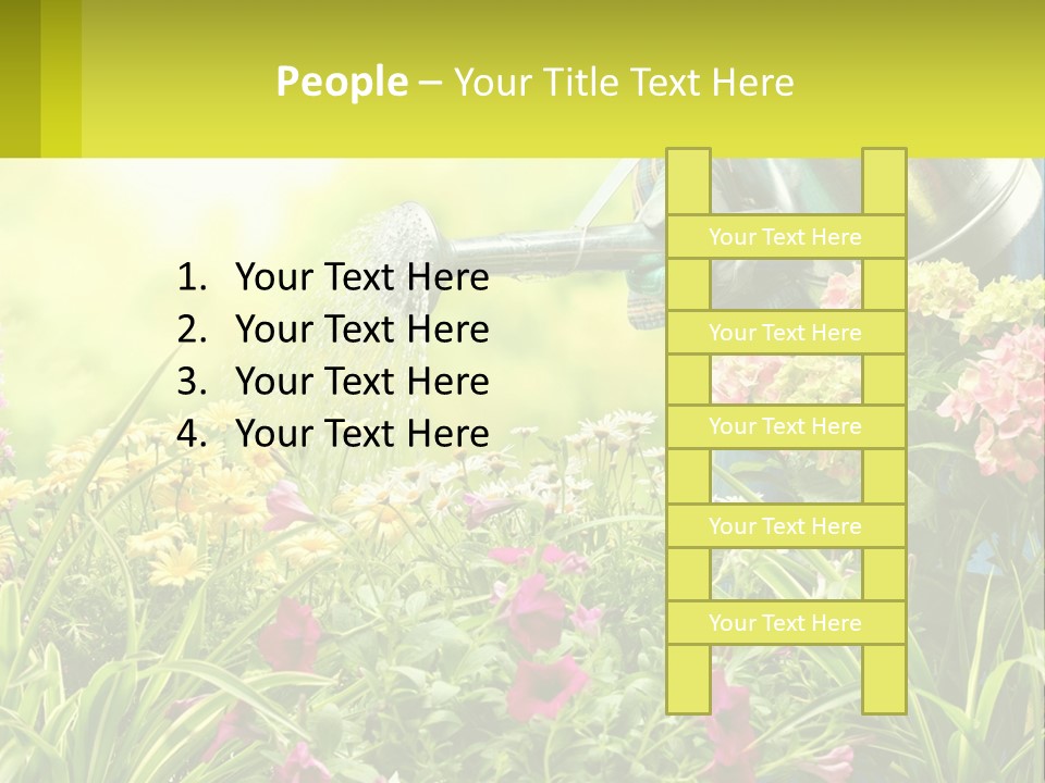 A Person Watering Flowers With A Watering Can PowerPoint Template