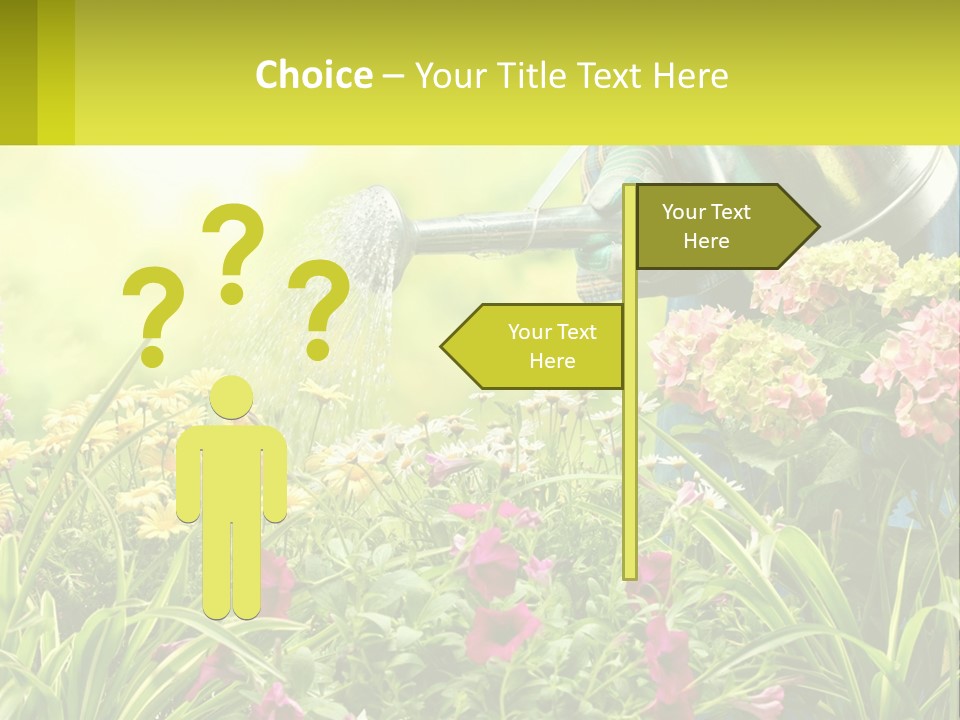 A Person Watering Flowers With A Watering Can PowerPoint Template