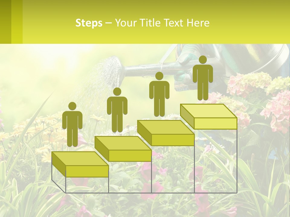 A Person Watering Flowers With A Watering Can PowerPoint Template