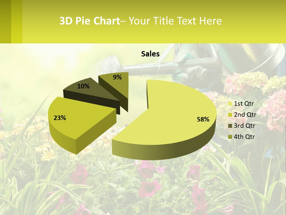 A Person Watering Flowers With A Watering Can PowerPoint Template