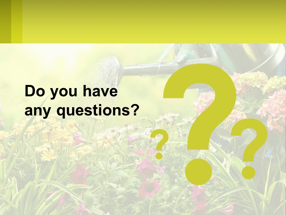 A Person Watering Flowers With A Watering Can PowerPoint Template