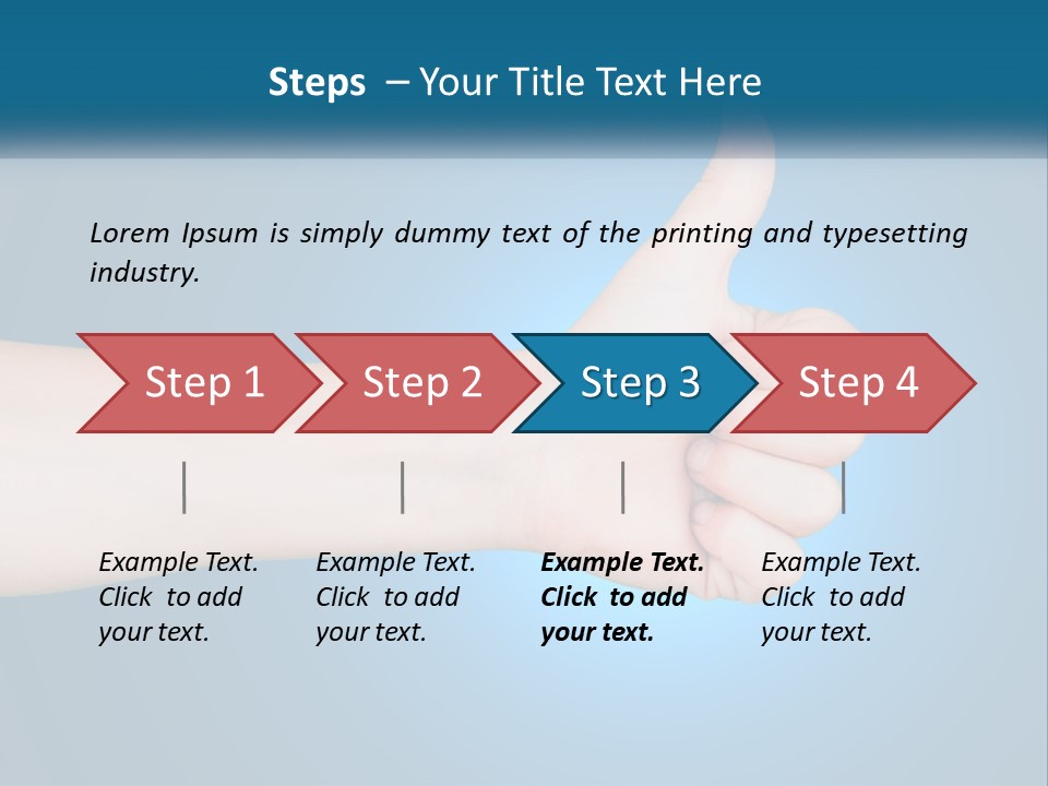 A Hand Giving A Thumbs Up With A Blue Background PowerPoint Template