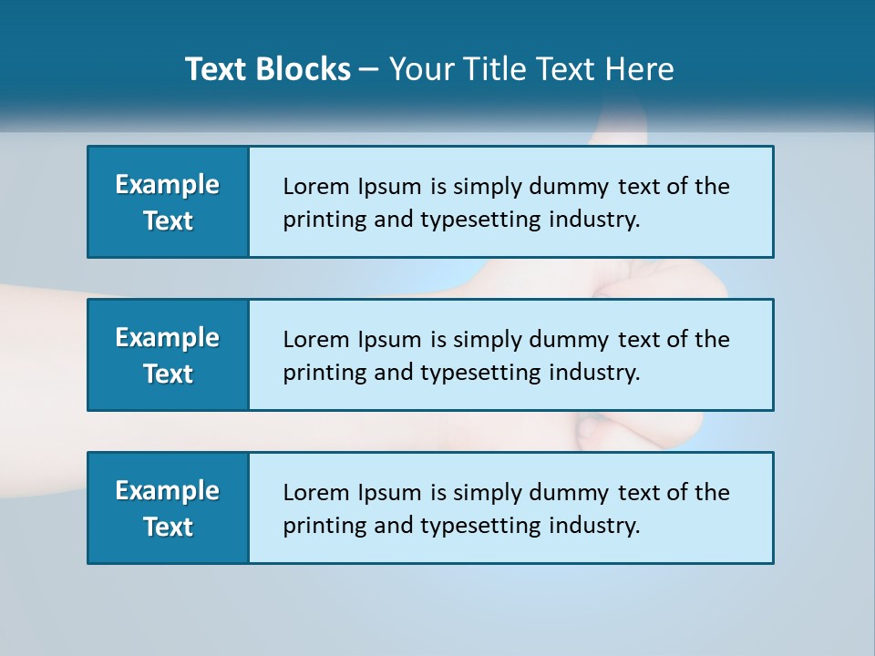 A Hand Giving A Thumbs Up With A Blue Background PowerPoint Template