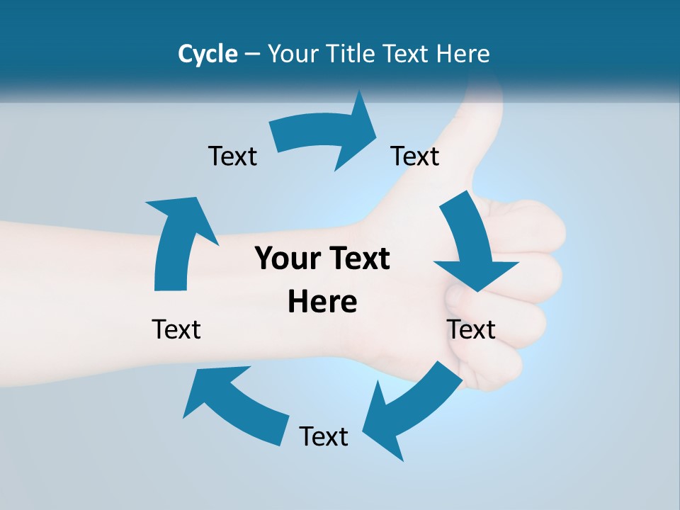A Hand Giving A Thumbs Up With A Blue Background PowerPoint Template