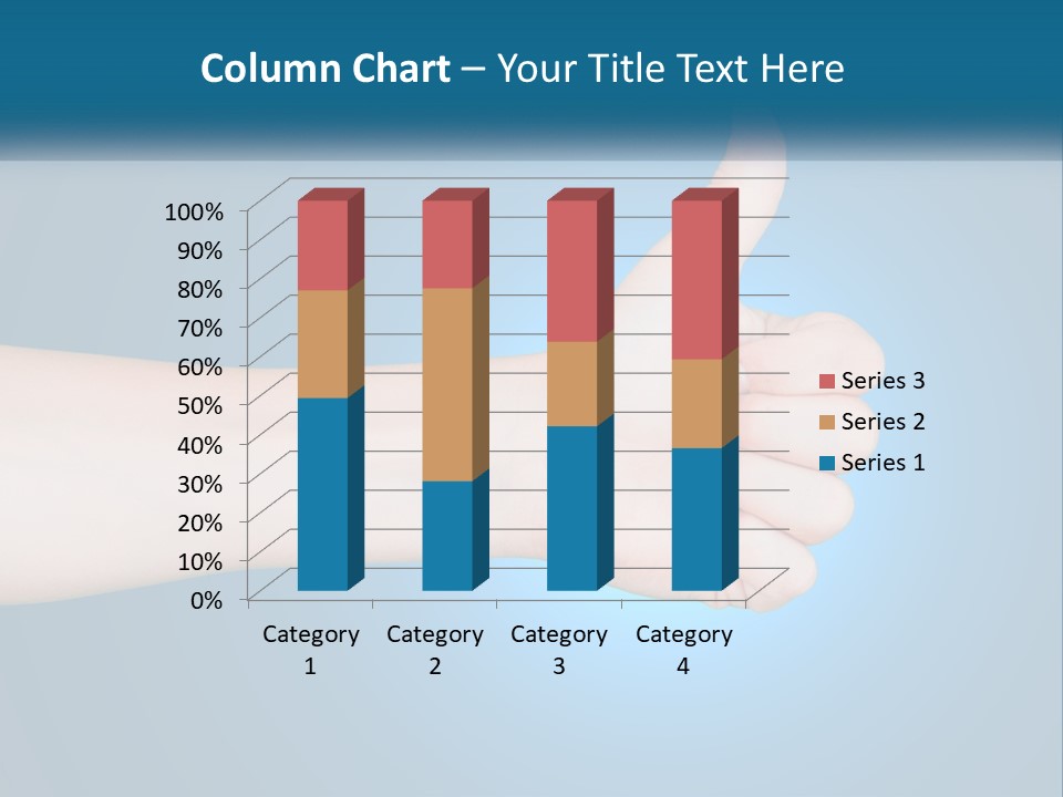 A Hand Giving A Thumbs Up With A Blue Background PowerPoint Template