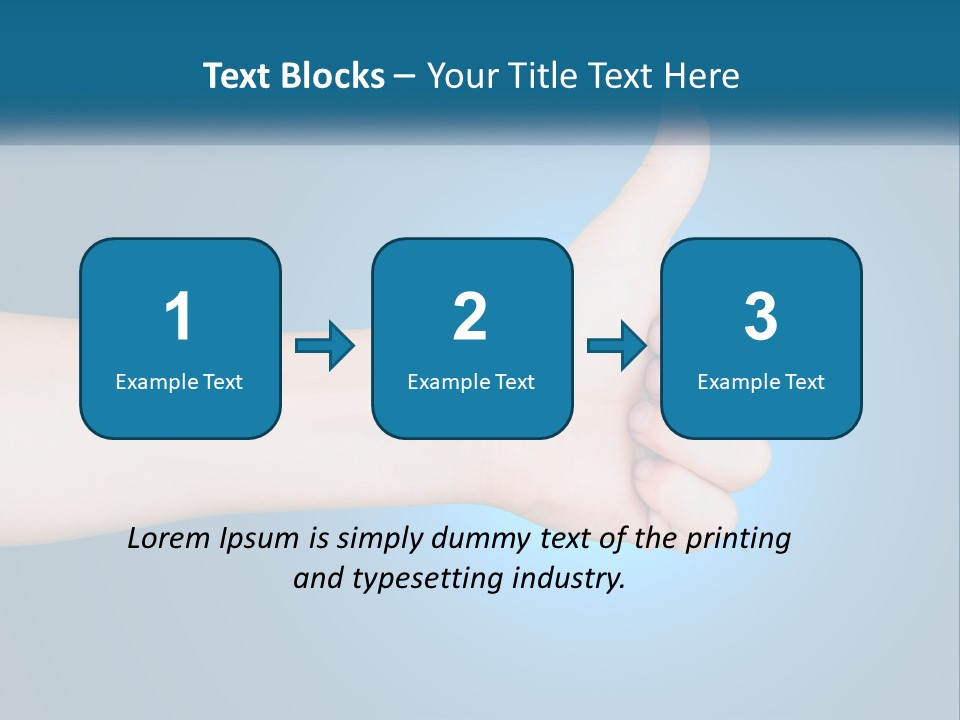 A Hand Giving A Thumbs Up With A Blue Background PowerPoint Template