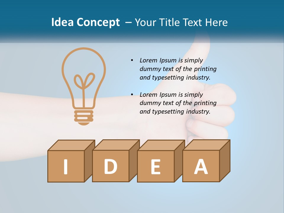 A Hand Giving A Thumbs Up With A Blue Background PowerPoint Template