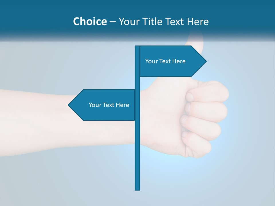 A Hand Giving A Thumbs Up With A Blue Background PowerPoint Template