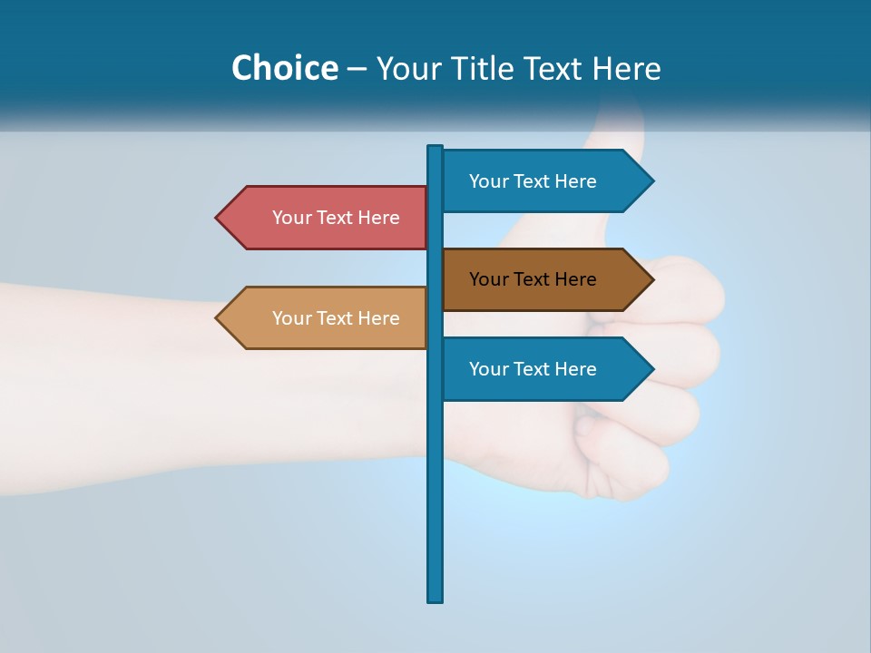 A Hand Giving A Thumbs Up With A Blue Background PowerPoint Template