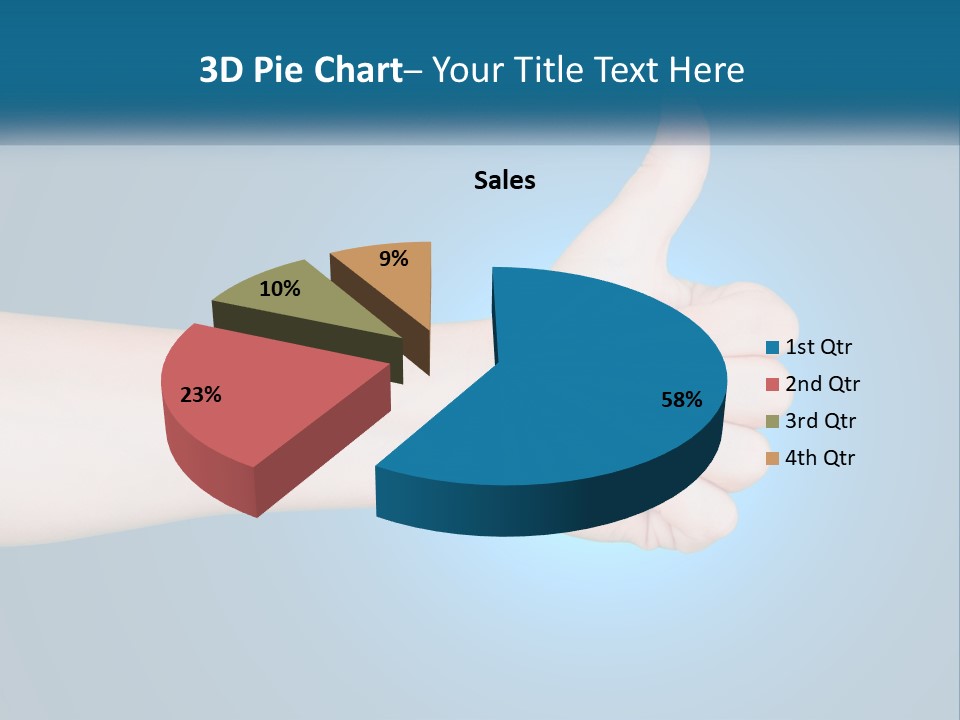 A Hand Giving A Thumbs Up With A Blue Background PowerPoint Template
