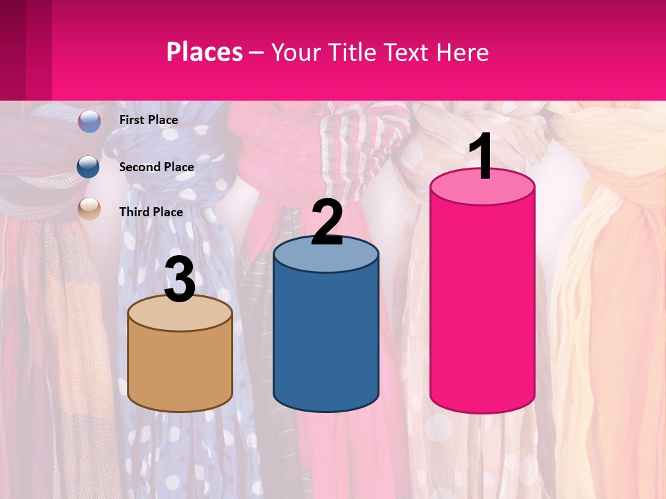A Bunch Of Scarves Are Lined Up In A Row PowerPoint Template