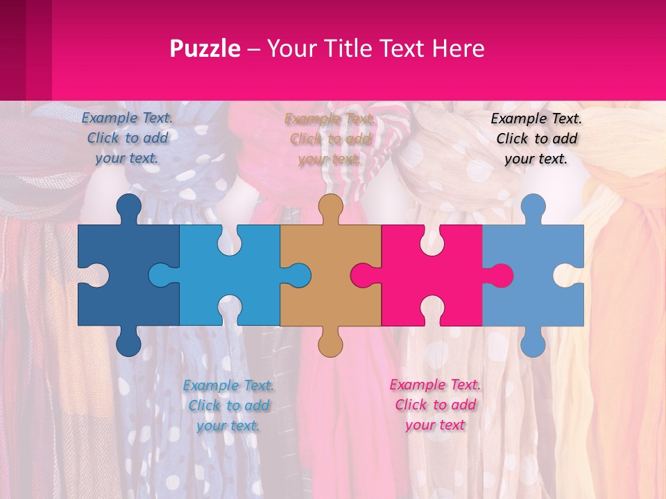 A Bunch Of Scarves Are Lined Up In A Row PowerPoint Template