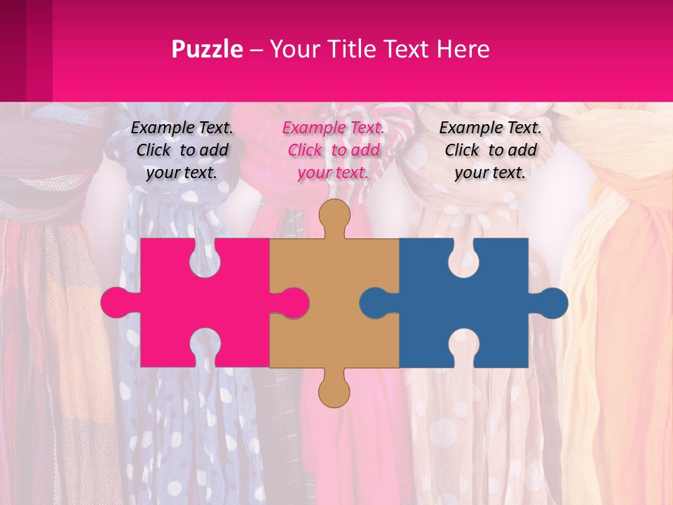 A Bunch Of Scarves Are Lined Up In A Row PowerPoint Template