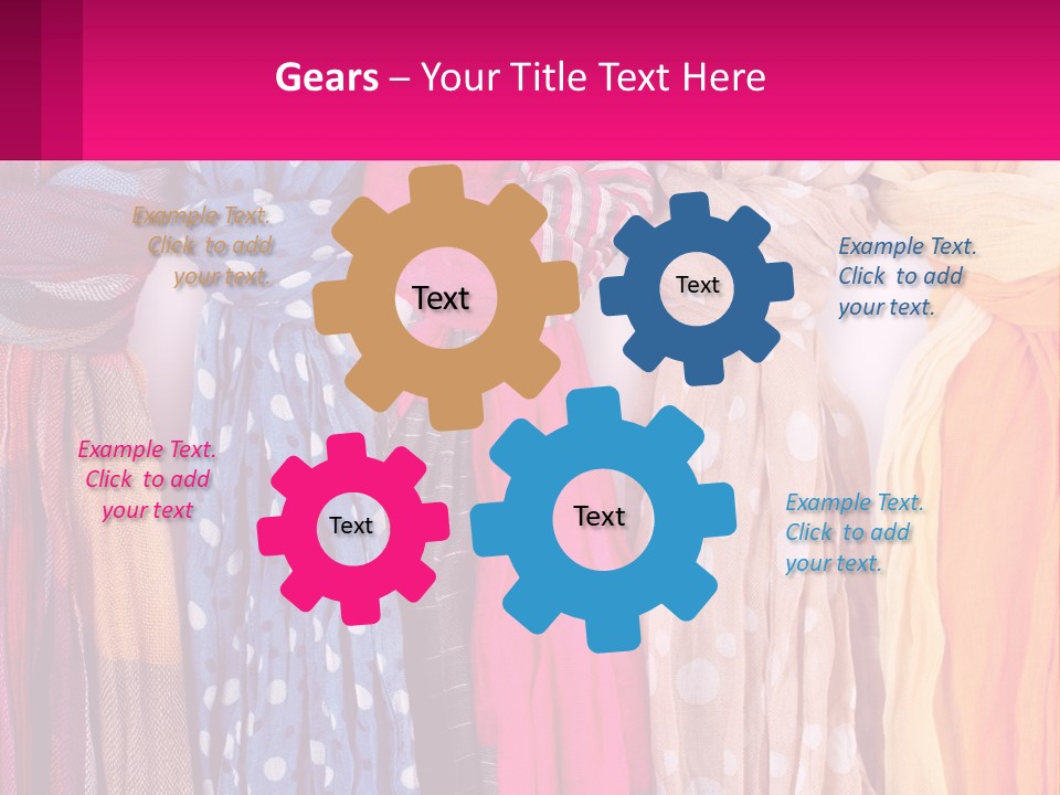 A Bunch Of Scarves Are Lined Up In A Row PowerPoint Template