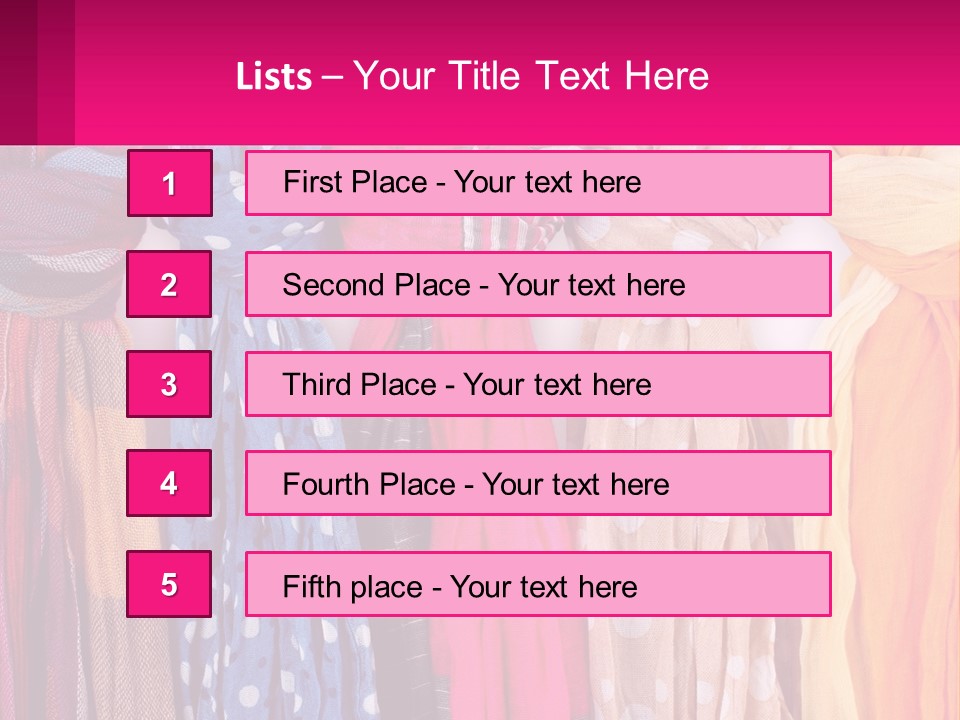 A Bunch Of Scarves Are Lined Up In A Row PowerPoint Template