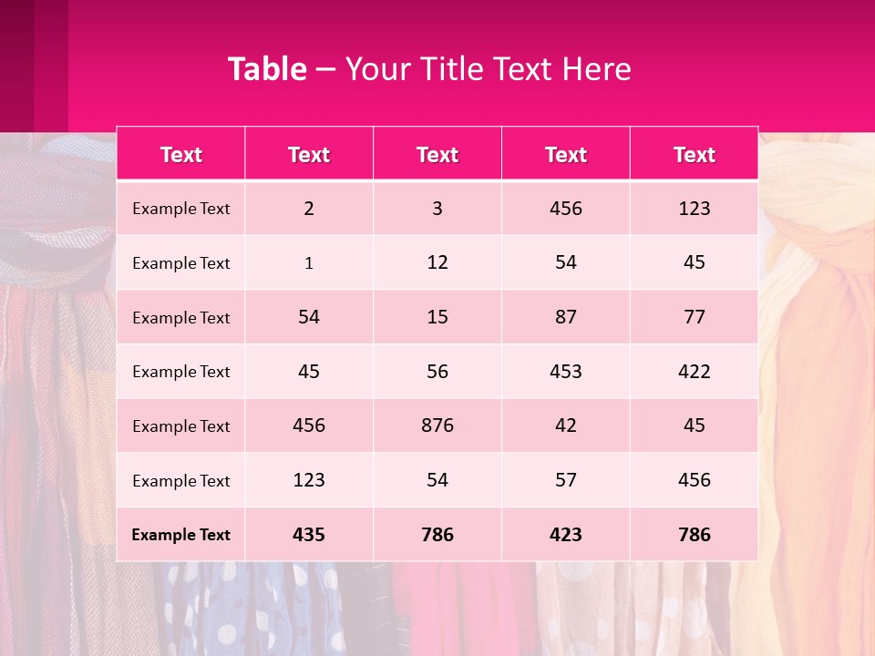A Bunch Of Scarves Are Lined Up In A Row PowerPoint Template