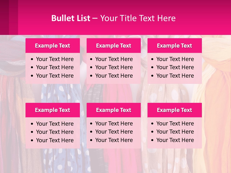 A Bunch Of Scarves Are Lined Up In A Row PowerPoint Template