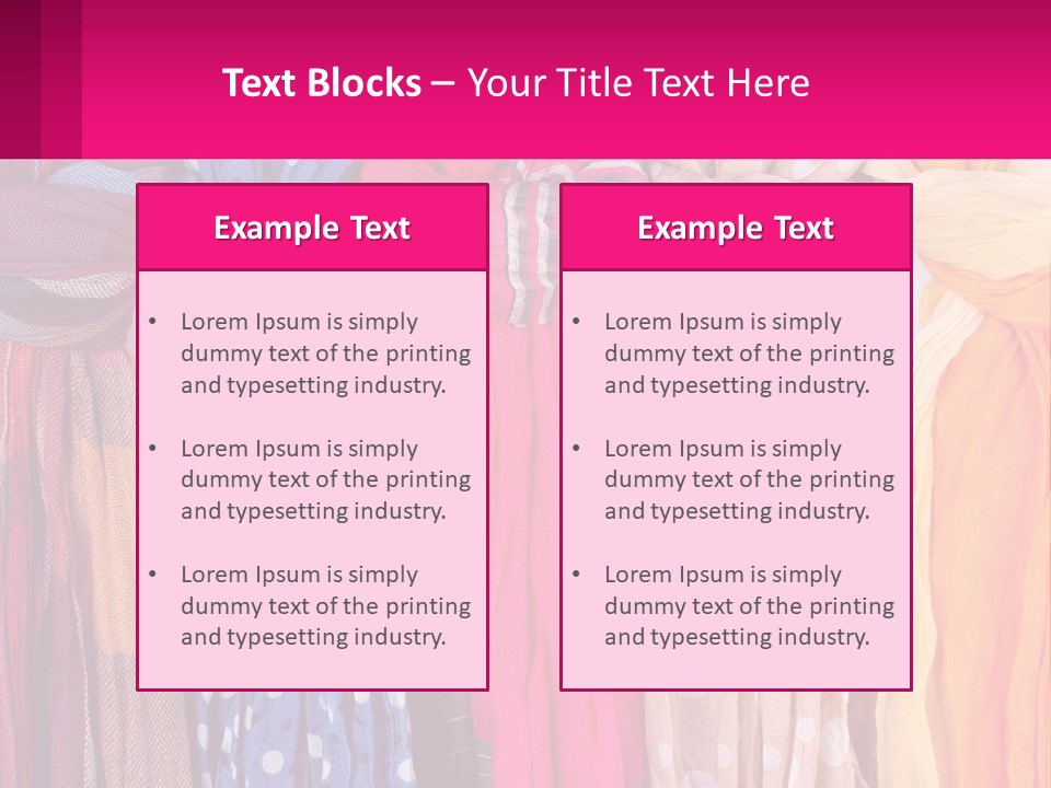A Bunch Of Scarves Are Lined Up In A Row PowerPoint Template