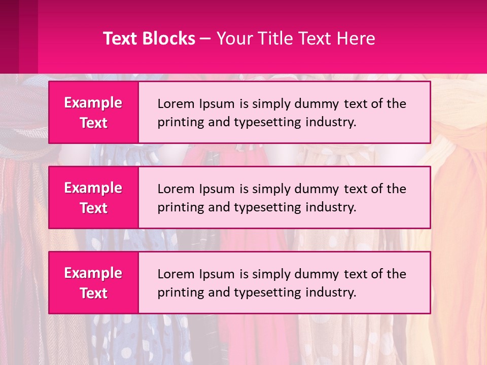 A Bunch Of Scarves Are Lined Up In A Row PowerPoint Template