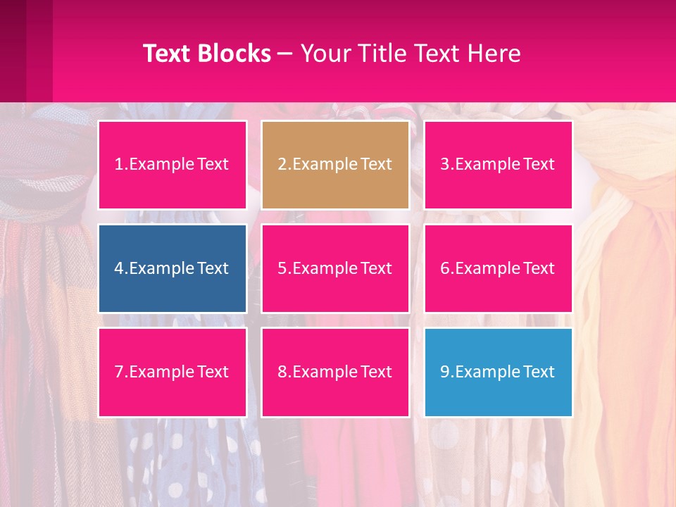 A Bunch Of Scarves Are Lined Up In A Row PowerPoint Template