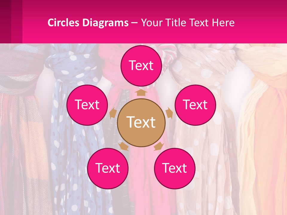 A Bunch Of Scarves Are Lined Up In A Row PowerPoint Template